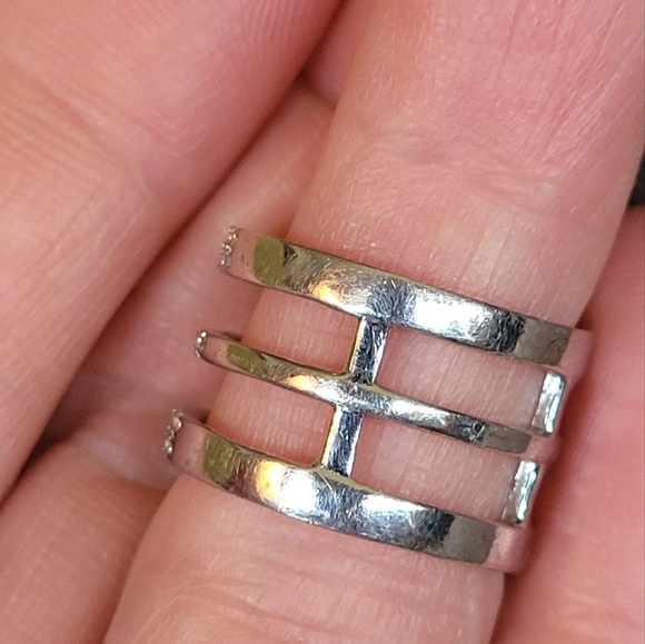 Triple band sterling silver ring - Picture 6 of 7